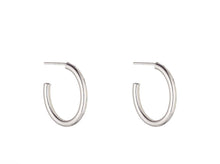 Silver Rounded Oval Hoop