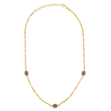 Gold Plated Lavender Oval Necklace