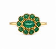 Emerald Daphne Cluster Ring