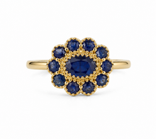 Sapphire Daphne Cluster Ring