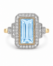Blue Topaz Halo Cocktail Ring