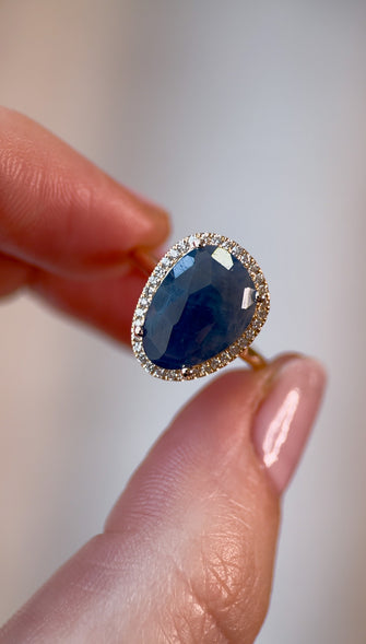 Rose Cut Sapphire Ring