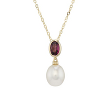 Brazilian Garnet & Pearl Pendant