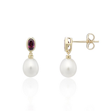 Brazilian Garnet Pearl Studs