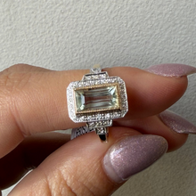 Green Amethyst Halo Cocktail Ring