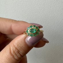 Emerald Daphne Cluster Ring