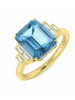 Blue Topaz & Diamond ring
