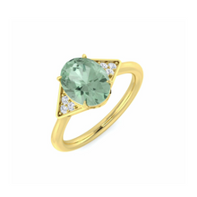 Oval Green Amethyst Ring