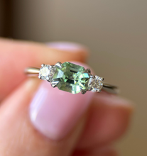 Mint Tourmaline East West Trilogy Ring