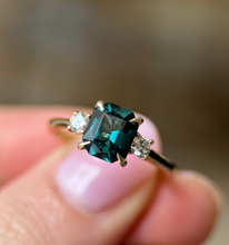 Teal Tourmaline Asscher Trilogy