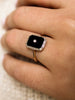 Black Onyx Plaque Ring