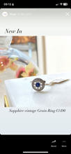 Sapphire & Diamond vintage Floral pattern ring