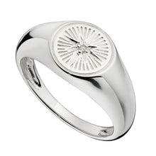 Sterling Silver Signet Ring with CZ