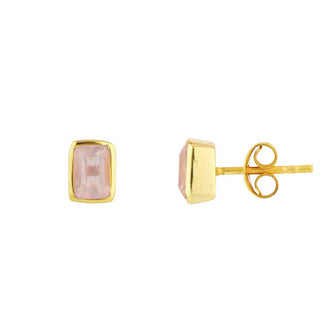 Manhattan | Rose Quartz Stud Earring