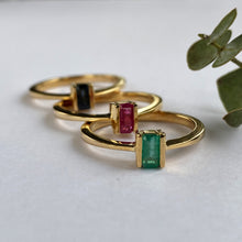 Emerald Bar Ring